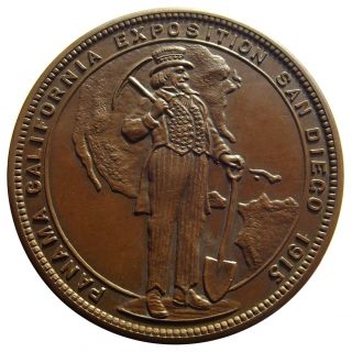 1915 Panama - California Expo Official Medal In Bronze - Hk - 427,  San Diego Token