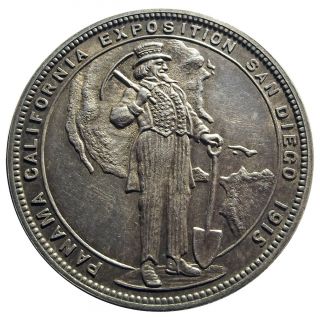 1915 Panama - California Expo Official Medal In Silver - Hk - 426,  San Diego Token