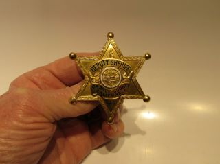 OBSOLETE 1950 DEPUTY SHERIFF BADGE - ORANGE COUNTY CALIFORNIA - 6 POINT 2