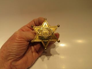 OBSOLETE 1950 DEPUTY SHERIFF BADGE - ORANGE COUNTY CALIFORNIA - 6 POINT 6