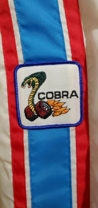 Vintage Ford Mustang Cobra Shelby Racing Jacket 70s Red White Blue Sz M USA 3
