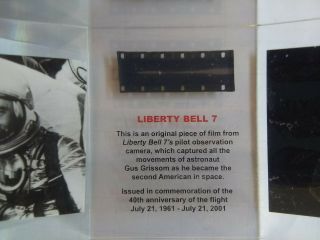 Mercury - Redstone 4 Liberty Bell Capsule Flown Film Acrylic Gus Grissom