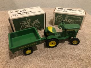 Nib Vintage 1/16 John Deere110 Rf Garden Tractor & Wagon Combo Ertl Eska Toys.
