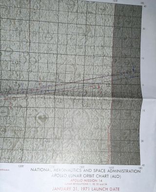 Nasa Official 1st Edition Apollo Lunar Orbit Chart Apollo Mission 14