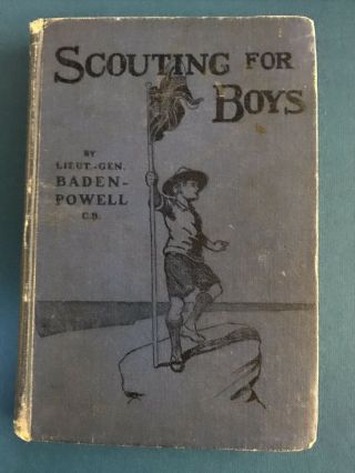 Vintage Boy Scout Memorial - 1909’s Scouting For Boys Revised Edition Baden Powell
