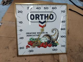Vintage Ortho Chevron 12 " Thermometer Creating Wealth In Agriculture