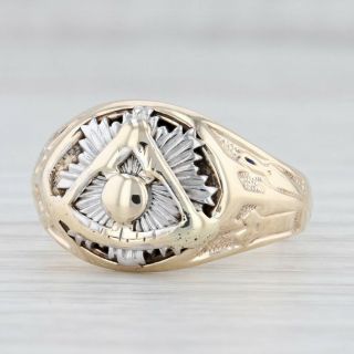 Vintage Past Master Ring 10k Gold Masonic Men 
