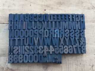 Antique Vtg Wood Letterpress Print Type Block Alphabet A - Z Letters ’s Set