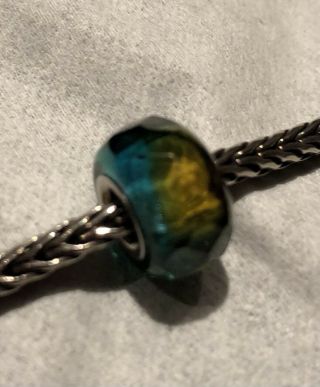 Trollbeads Authentic Vintage & Rare Green/gold Prism Circa 1990’s