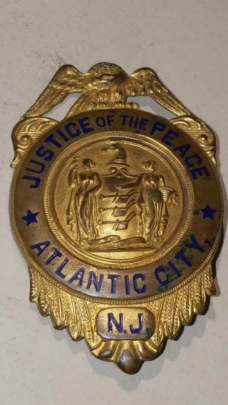 William Farnum Estate Medal,  Badge Or Pin Justice Of The Peace Atlantic City Nj
