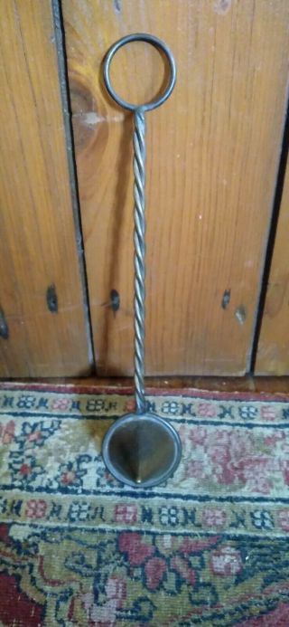 Antique Primitive Metal Brass Witches Hat Hanging Candle Snuffer 10 "