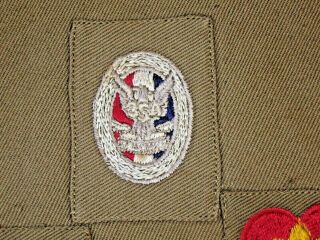 VINTAGE 1930s BOY SCOUT MERIT BADGE SASH WITH TYPE 1 EAGLE PATCH IN EX 4