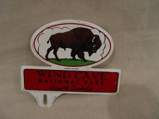 Vintage Wind Cave National Park So.  Dakota Souvenir License Plate Topper Sign