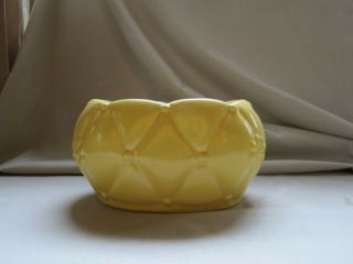 Vintage Pottery Usa 203 Oval Quilted Yellow Planter