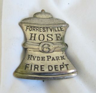 Vintage Forrestville Hose Hyde Park Fire Uniform Badge Dept Chicago Il Illinois