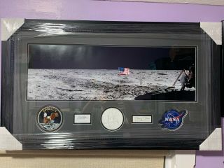Neil Armstrong Buzz Aldrin M.  Collins Signed Apollo 11 36x21 Framed Beckett