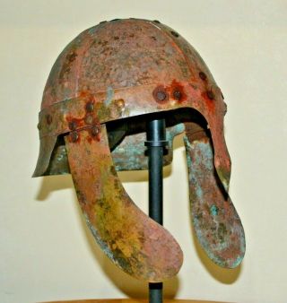 Rare Ancient Greco - Roman Gladiator Warrior Bronze Legionary Helmet 200 Bc - 100 Ad
