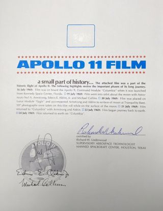 Apollo 11 Flown Film Flown To Lunar Surface Space Flown Artifact Space Flown
