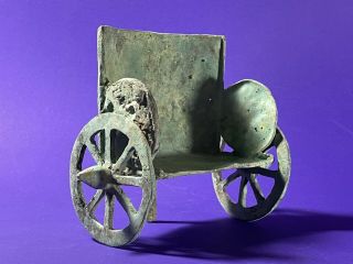 Rare Ancient Roman Bronze Period Chariot Statue With High Detailing - 200 - 400 Ad