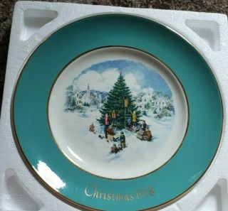 Avon Christmas Plate - 1978 Trimming The Tree Wedgewood China
