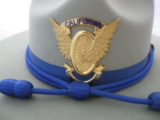 Vintage Display CHP Trooper Campaign Hat w/ Gold Sun Badge,  Stratton Sz 7 2