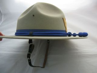 Vintage Display CHP Trooper Campaign Hat w/ Gold Sun Badge,  Stratton Sz 7 4