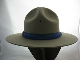 Vintage Display CHP Trooper Campaign Hat w/ Gold Sun Badge,  Stratton Sz 7 5