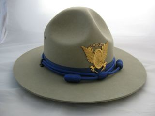 Vintage Display CHP Trooper Campaign Hat w/ Gold Sun Badge,  Stratton Sz 7 6
