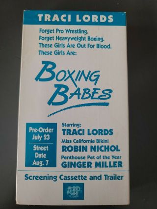 Vintage Boxing Babes Vhs Traci Lords Robin Nichol Ginger Miller Rare Screener Nr
