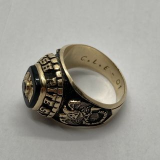 Vintage 10k Gold Masonic Scottish Rites 2001 Ring W/ Diamond 16 grams 5