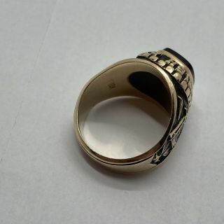 Vintage 10k Gold Masonic Scottish Rites 2001 Ring W/ Diamond 16 grams 6
