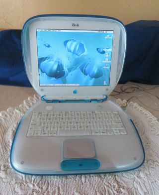Vintage Apple Ibook G3 Blueberry Clamshell Laptop M2453