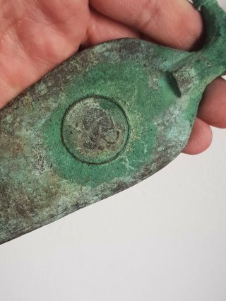 Extremely Rare Ancient Celtic Bronze D@gger Emperor Figure 605 Gr.  340 Mm
