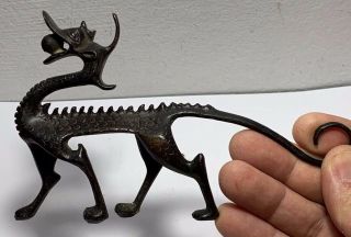 Ancient Viking Bronze Nordic Dragon Amulet Rare 154mm