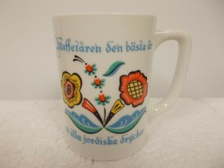 Berggren Swedish Kaffetaren Den Basta Floral Porcelain Coffee Tea Cup Mug