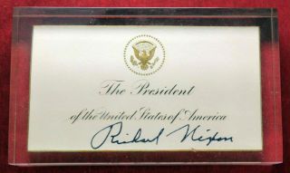 1972 Richard Nixon Signed Official White House Card - President - China Visit