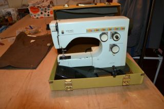 Vintage Viking Husqvarna 6430 Sewing Machine W Foot Pedal,  Carrying Case