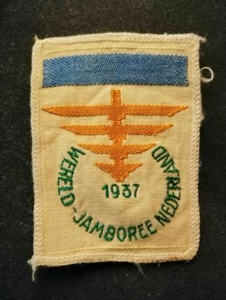 1937 Jamboree Patch,  Boy Scout Patch,  Light Blue Bar,  R