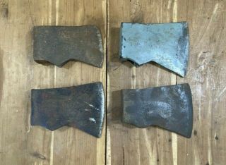 4 Vintage Jersey Pattern Single Bit Axe Heads No Stamps Or Brands