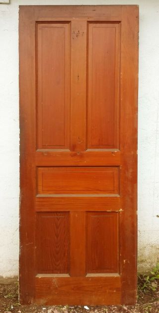 30 " X79 " Antique Vintage Old Victorian Solid Wood Wooden Interior Door 5 Panels