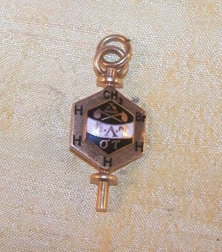 Vintage Phi Lambda Upsilon Fraternity 10k Gold Member Key Pendant 1956 Zeta Old