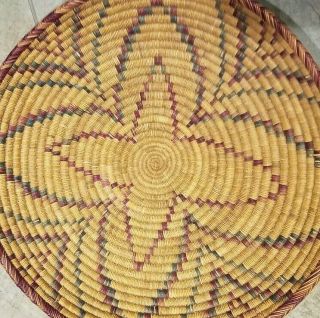 Vintage Native Woven Basket Tribal Ceremonial Serving Bowl 20 