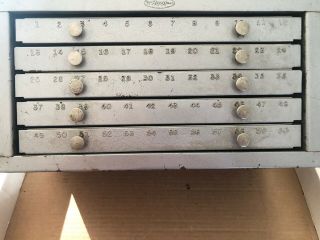 Vintage Huot Drill Bit Cabinet 1 To 60 Loaded With Drill Bits