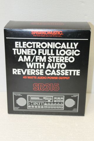 Nos Nib Vintage Sparkomatic Sr315 Am Fm Stereo Casssette In Dash Radio 45 Watts