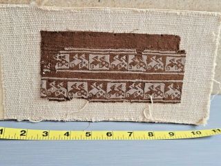 Ancient Pre - Columbian Unframed Textile 6.  75  L 3.  25  W