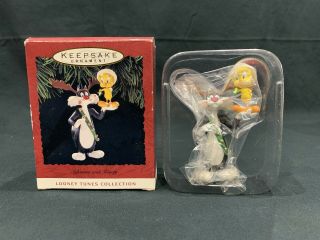 Hallmark Christmas Ornament 1994 Reindeer Sylvester & Tweety Bird Looney Tunes