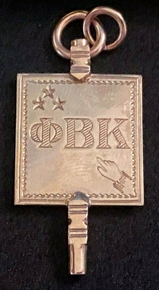 Vintage Phi Beta Kappa 10k Gold Charm Pendant 1968 Honor Society