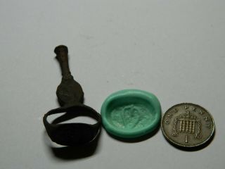 Post Medieval Bronze Tobacco Pipe Tamper Seal Ring Heart ? Detecting Detector