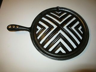 Rare Unusual Vintage Cast Iron Gas Stovetop Bacon Grill Grate Broiler
