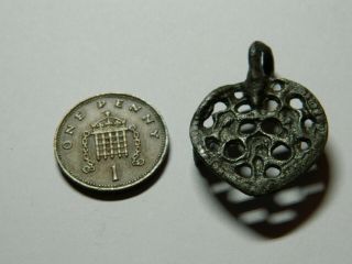 Roman Romano british silvered bronze open work pendant Metal detecting detector 2